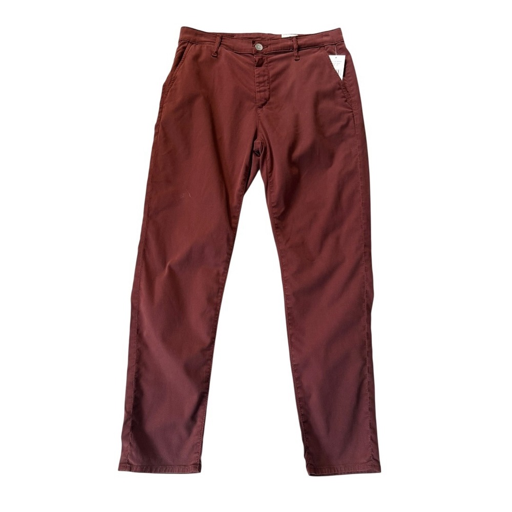 AG Adriano Goldschmied Caden Trousers Burgundy Maroon Slim Straight Pants 4 27